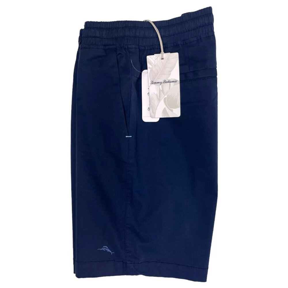 Tommy Bahama Mens Small Navy Oceanside Poplin Elastic Waist 8" Inseam Shorts - Picture 6 of 7
